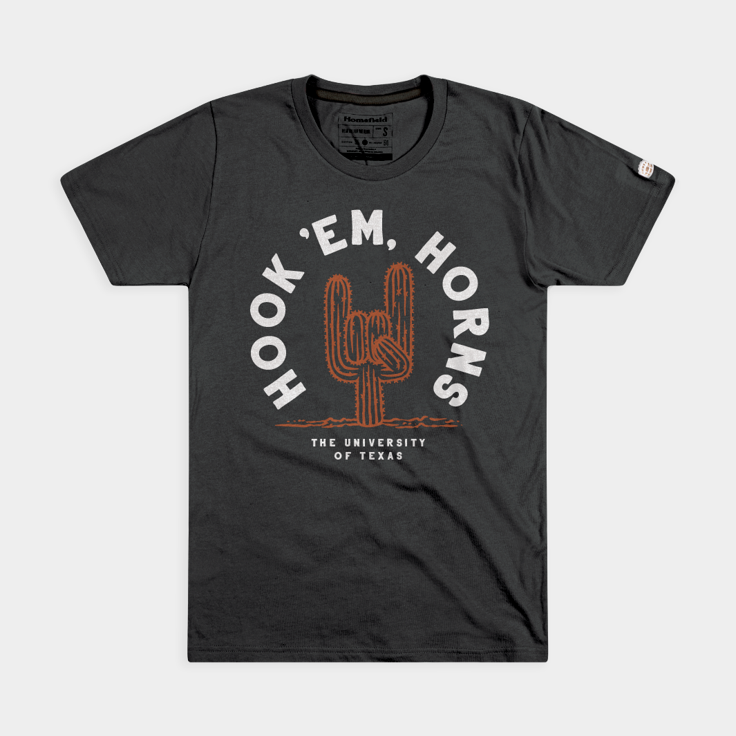 Texas Longhorns "Hook 'Em" Cactus Tee Hoodie, Sweatshirt | CoreVibeTees.com