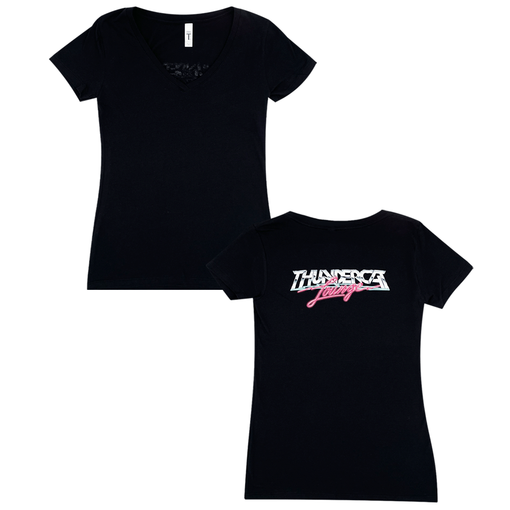 Thundercat Lounge X Chrome and Lightning Women's V-Neck T-Shirt Hoodie, Sweatshirt | CoreVibeTees.com (Image 2)