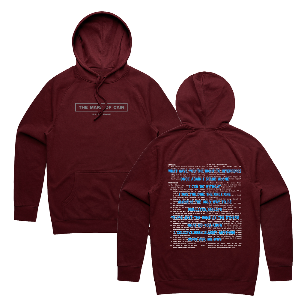 Ill At Ease Hoodie (Burgundy) T-Shirts, Sweatshirt | CoreVibeTees.com