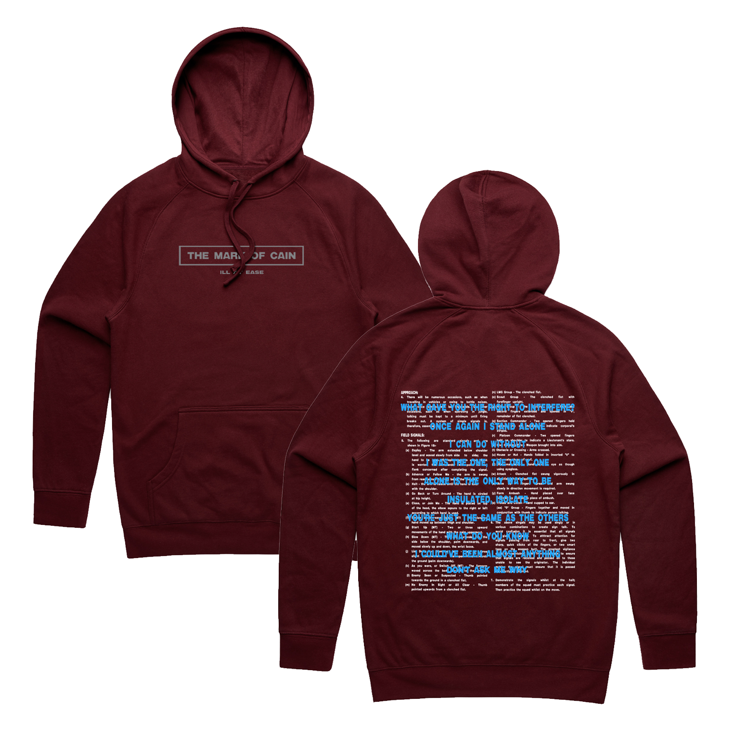Ill At Ease Hoodie (Burgundy) T-Shirts, Sweatshirt | CoreVibeTees.com