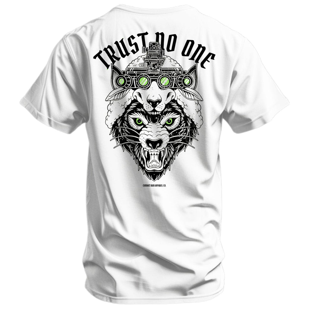 Trust No One Wolf Men's T-Shirt Hoodie, Sweatshirt | CoreVibeTees.com (Image 1)