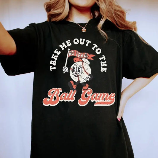 Take Me Out To The Ball Tshirt, Sports Shirt, Baseball Biggest Fan, Parents of Baseball, Gameday Shirt, Baseball Game Top Womenswear