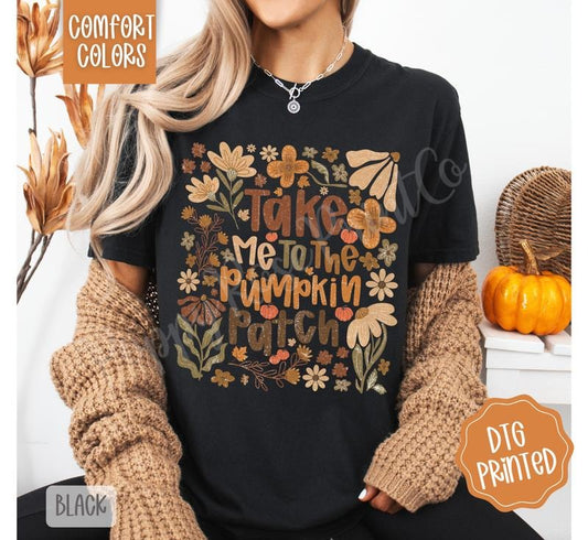 Take Me To The Pumpkin Patch Shirt Comfort Colors, Trendy Fall Tshirt