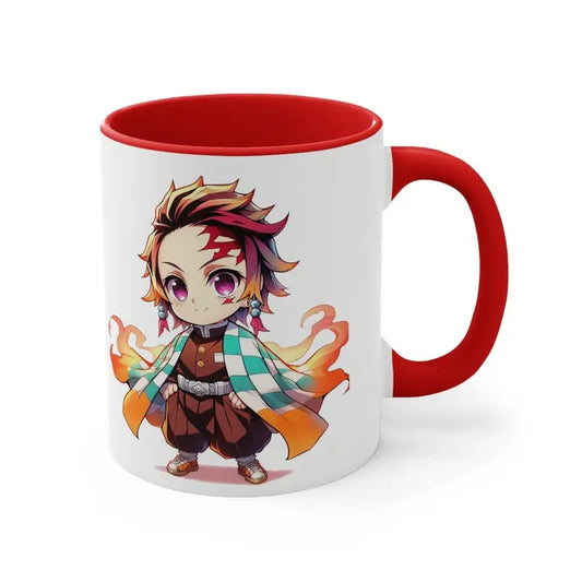 Tanjro Kamado Chibi Mug, Demon Slayer Accent Mug, Anime Ceramic Mug, Anime Gift, Anime Lover Gift