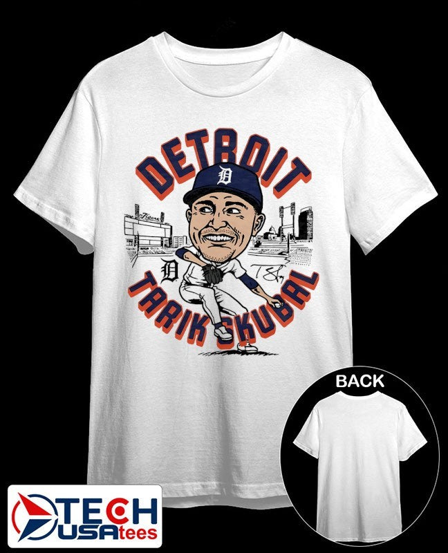 Tarik Skubal Detroit Tigers superstar caricature signature shirt