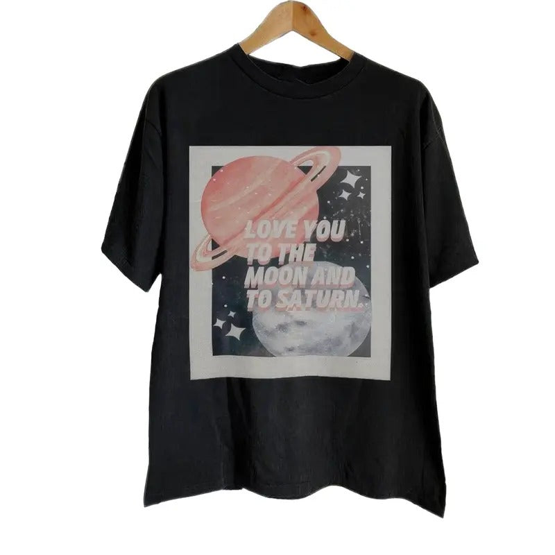 Taylor Retro Music T-Shirt Love You To The Moon & Saturn Album Cover