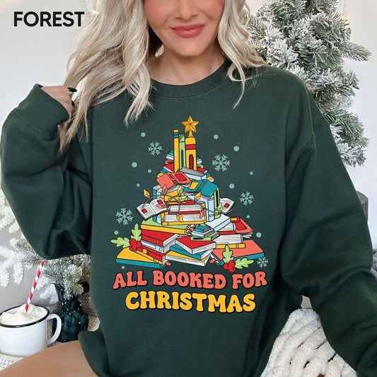 Teacher Christmas Shirt, Reading Teacher Xmas Shirt, Teacher Sweatshirt, Librarian Shirt, Reading Lover Teacher, Book Teacher Christmas Tree