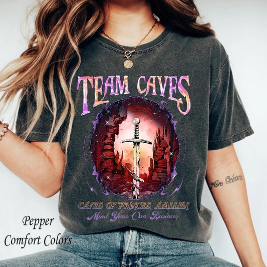 Team Caves Crescent City T-Shirt, House Of Flame And Shadow Tee, Bryce Quinlan, Crescent City Tshirt, SJM Merch, Bookish Gift, Bookworm Gift