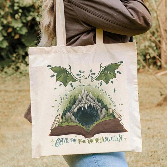 Team Caves Crescent City Tote Bag, House of Flame and Shadow Merch, House of Flame and Shadow Bag, Read Books Stay Weird, Book Lover, Bookish Gift Bag