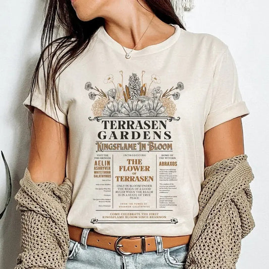 Terrasen Gardens Shirt, Sarah J Maas Throne of Glass Sweatshirt, Terrasen Throne of Glass Merch, SJM Merch Throne of Glass Shirt, Bookish Merch, Manon Blackbeak The Thirteen Womenswear Shirt
