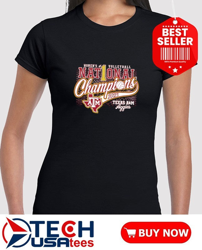 Texas A and M Aggies 2025 Women’s Volleyball National Champions logo shirt