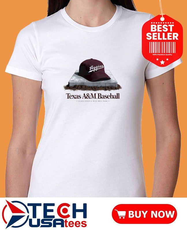 Texas A and M Aggies Baseball Olsen Field at Blue Bell Park hat shirt