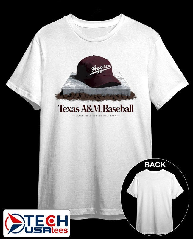 Texas A and M Aggies Baseball Olsen Field at Blue Bell Park hat shirt