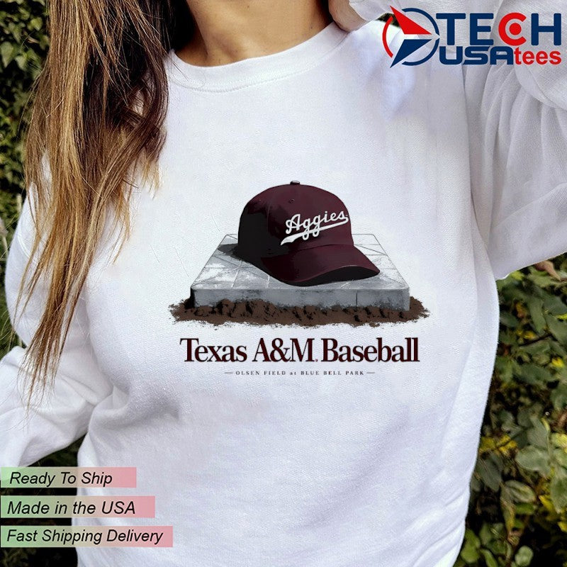 Texas A and M Aggies Baseball Olsen Field at Blue Bell Park hat shirt