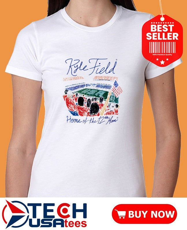 Texas A and M Aggies Kyle Field Home of the 12th Man drawing shirt
