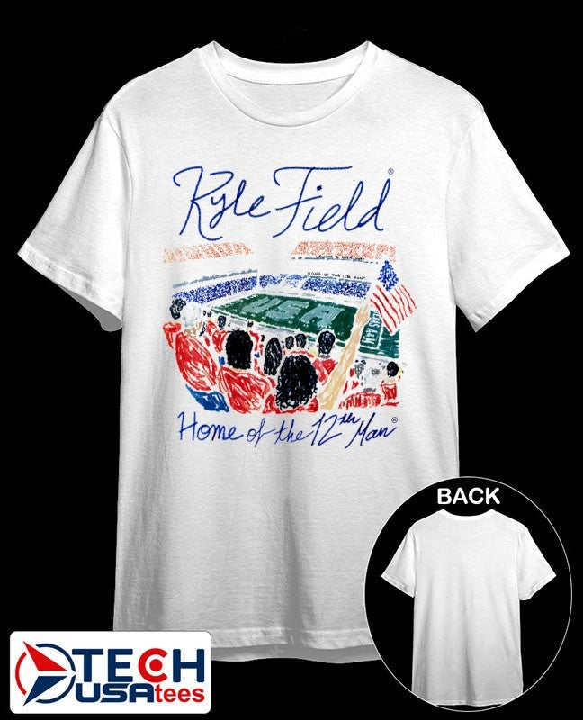Texas A and M Aggies Kyle Field Home of the 12th Man drawing shirt