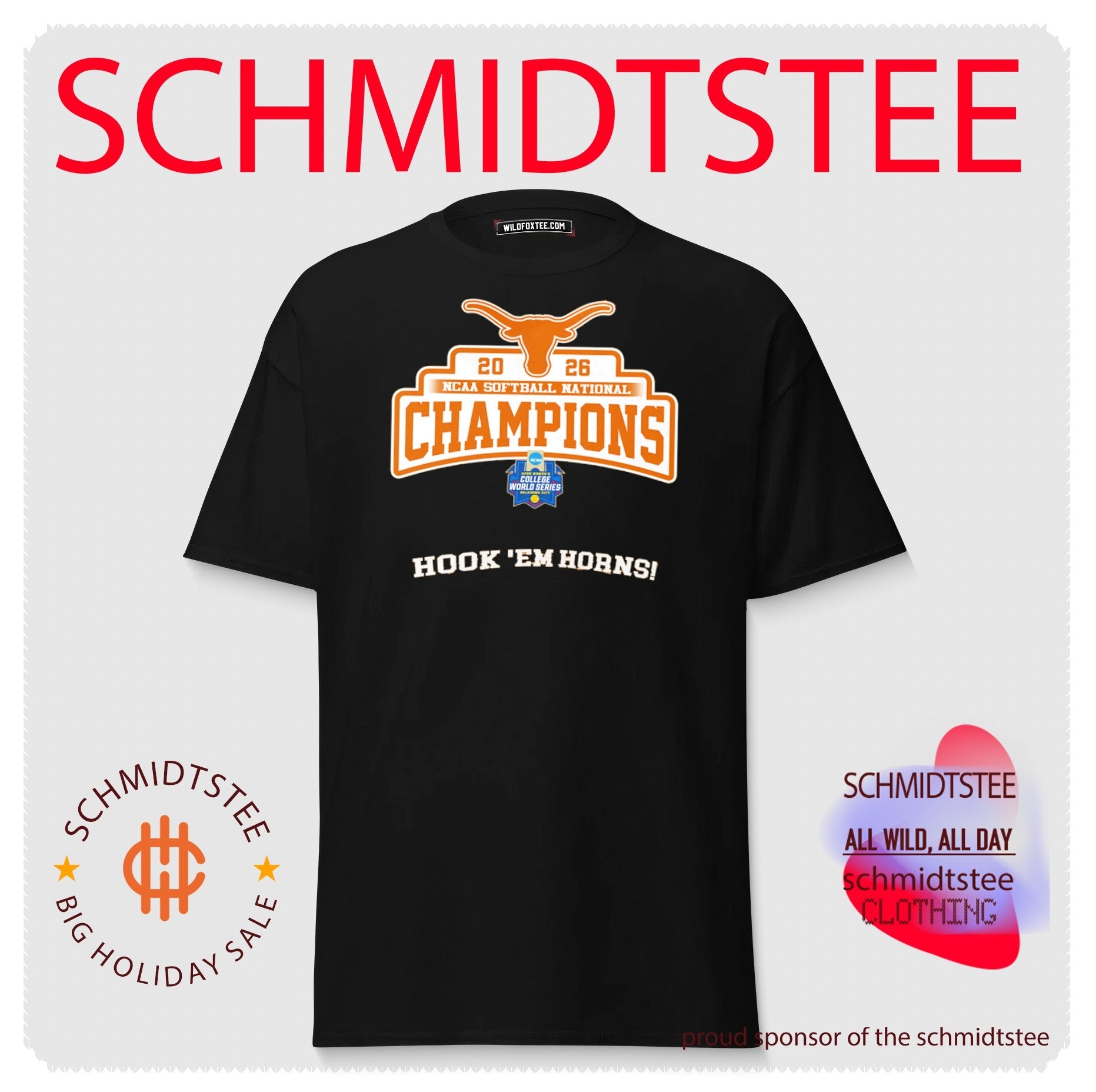 Texas Longhorns 2026 NCAA Women’s Softball National Champions Hook ‘Em Horns shirt