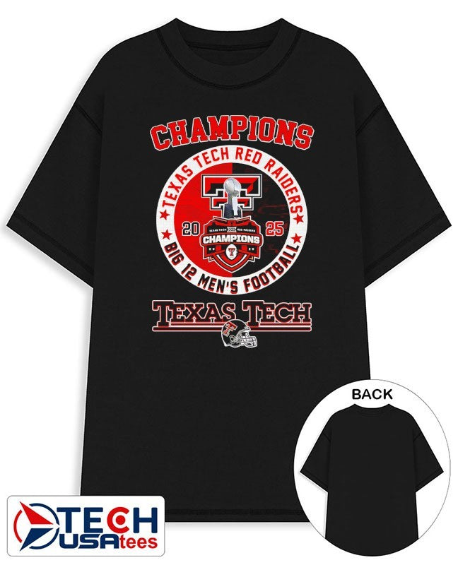 Texas Tech Red Raiders 2025 Big 12 Men’s Football Champions logo shirt