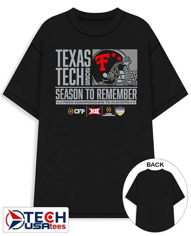Texas Tech Red Raiders Football 2025 CFP Season To Remember helmet shirt