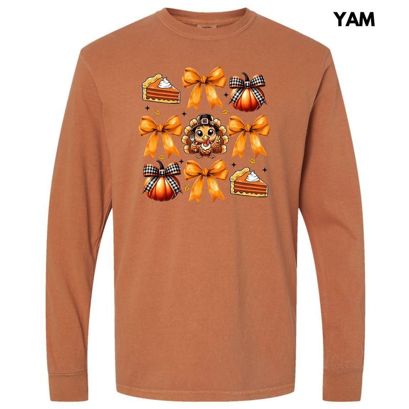 Thanksgiving Things Collage Long Sleeve Comfort Colors T-Shirt 'NLB' Hoodie, Sweatshirt | CoreVibeTees.com