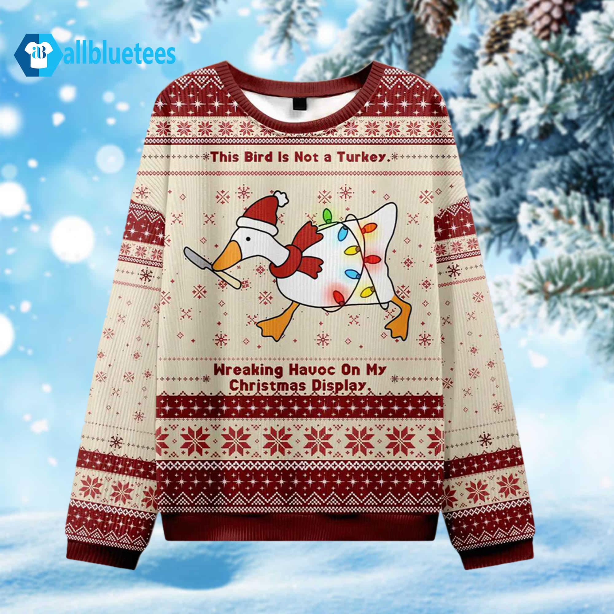This Bird Is Not A Turkey Ugly Christmas Sweater
