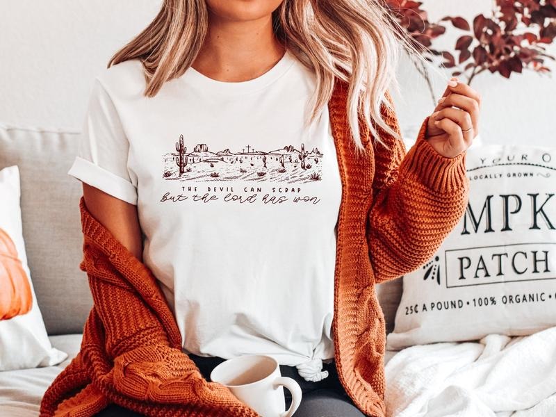 The Devil Can Scrap But The Lord Has Won T-Shirt, Western Shirt, Concert Shirt, Country Music T-shirt, Christian Shirts, CUS-218