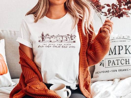 The Devil Can Scrap But The Lord Has Won T-Shirt, Western Shirt, Concert Shirt, Country Music T-shirt, Christian Shirts, CUS-218