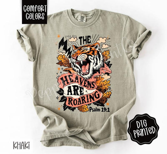 The Heavens Are Roaring Shirt Comfort Colors, Trendy Religious Women's Tshirt