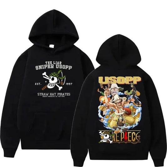 The Liar Sniper Usopp Aesthetic Sweatshirt For Mens Fashion Hoodies Pullover Athletic Daily Hoody Hooded Gift,one piece hoodie,men's vintage tees,anime clothing for men,graphic hoodies,Luffy,sanji,zoro,nami,Usopp,Chopper,Robin,Franky,Brook Sweatshirt, Hoo