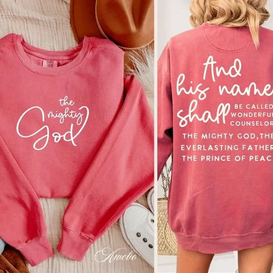 The Mighty God Svg Prayer Svg Pray Svg Christian Svg Bible Verse Svg Religious Svg Front And Back Shirt Design Svg Trendy Sv TK43GN