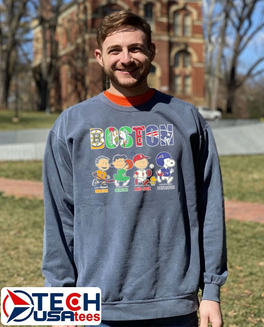 The Peanuts crossing one city four teams Infinite Boston pride shirt