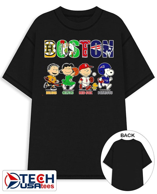 The Peanuts crossing one city four teams Infinite Boston pride shirt