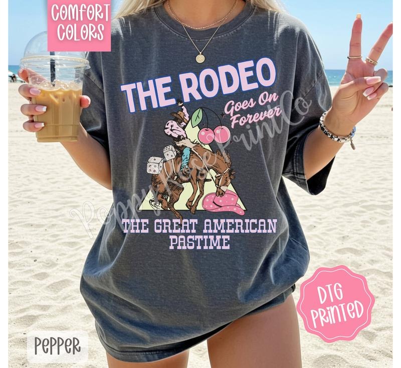 The Rodeo Shirt Comfort Colors, Great American Pastime TShirt, Trendy Women's Tee, Gift for Her