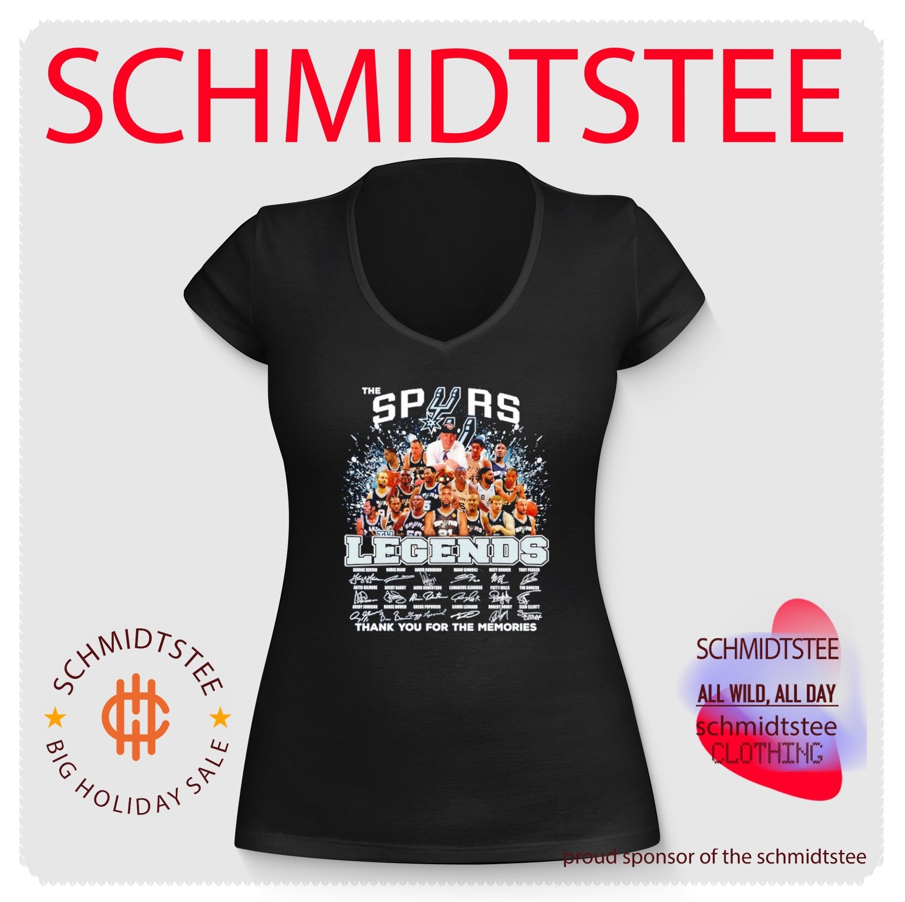 The San Antonio Spurs Legends thank you for the memories signatures shirt