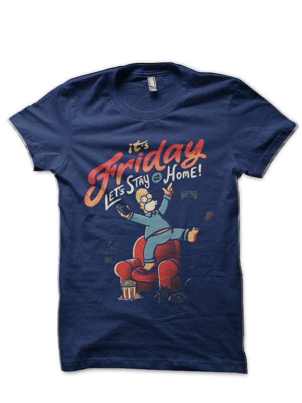 Itâ€™s Friday! -The Simpsons Navy Blue T-Shirt Hoodie, Sweatshirt | CoreVibeTees.com