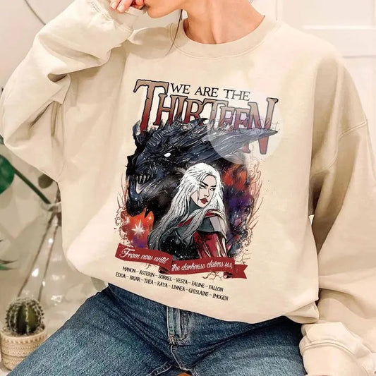 The Thirteen Throne of Glass Sweatshirt - From Now Until the Darkness Claims Us, SJM Merch, Bookish Fan Apparel