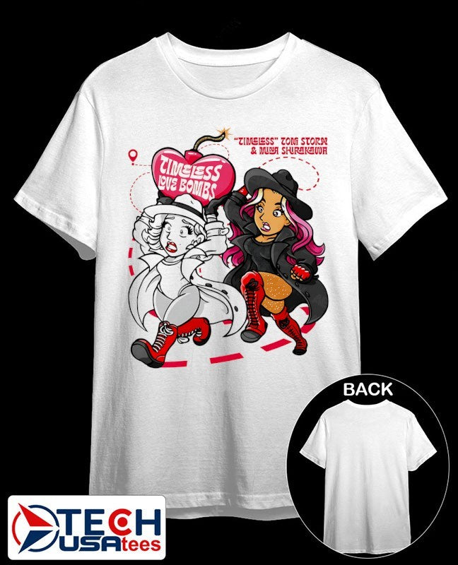 The Timeless Love Bombs Timeless Toni Storm and Mina Shirakawa Bombing Run Kids shirt