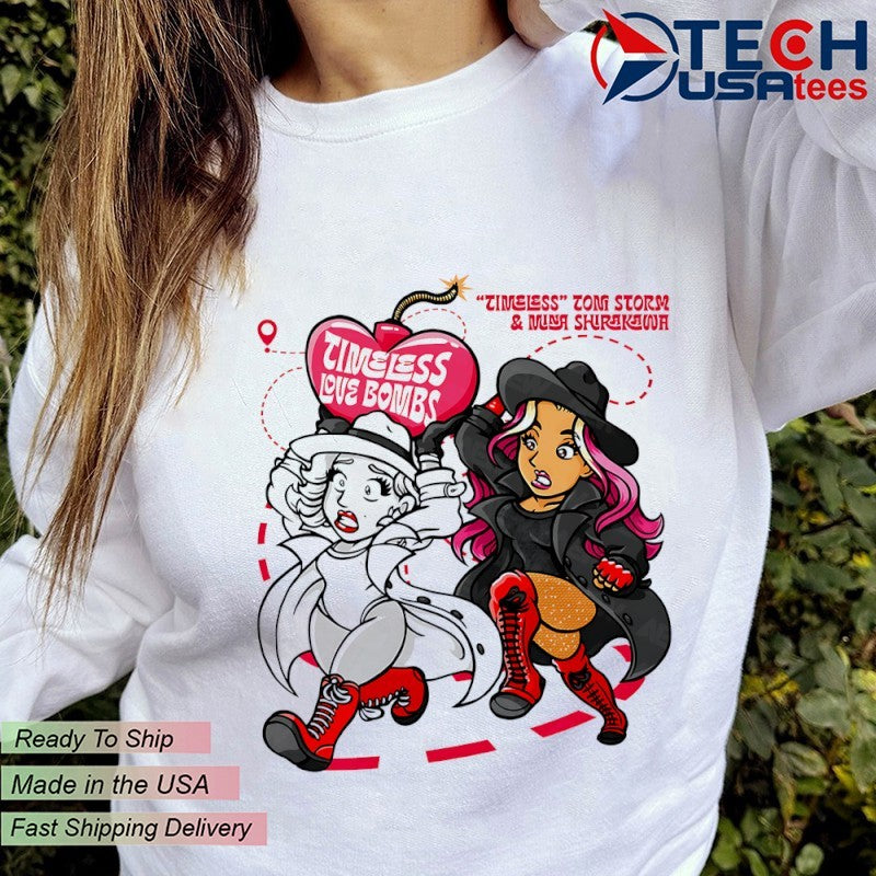 The Timeless Love Bombs Timeless Toni Storm and Mina Shirakawa Bombing Run Kids shirt