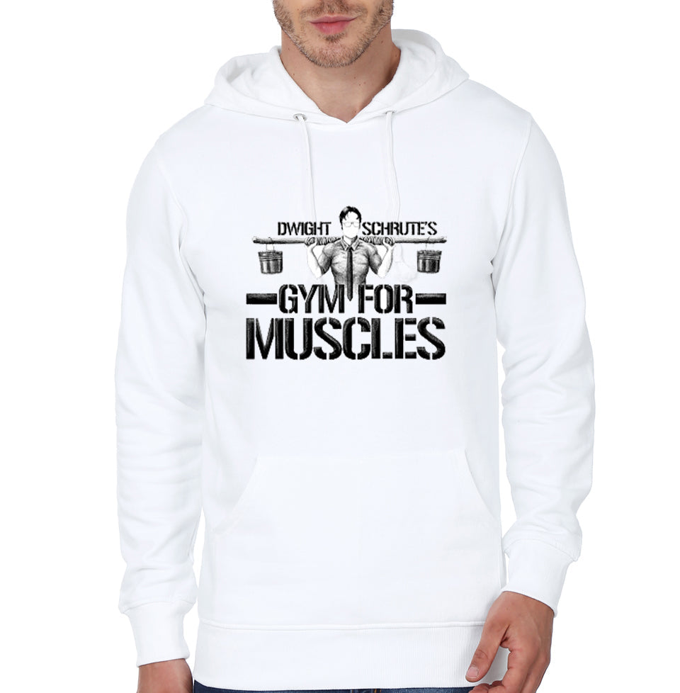 Dwight Schruteâ€™s Gym for Muscles White Hoodie T-Shirts, Sweatshirt | CoreVibeTees.com