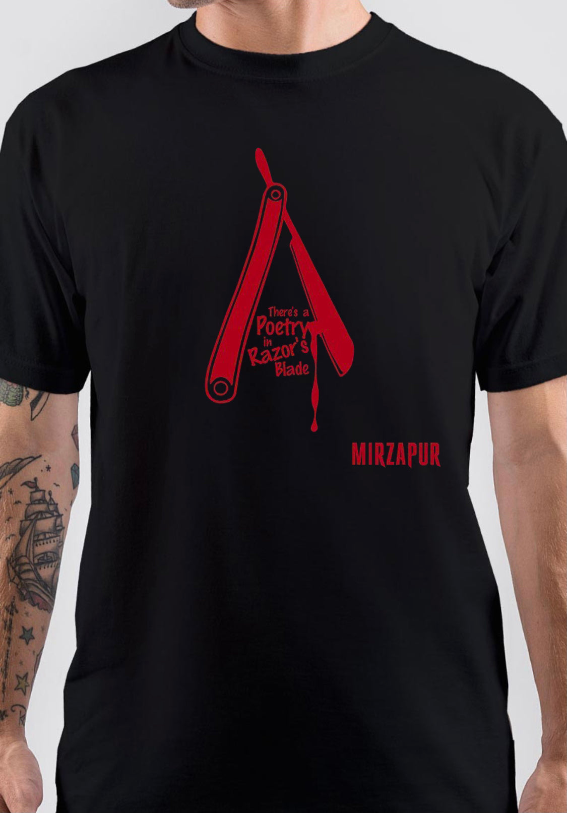 Thereâ€™s A Poetry In Razor Blade Mirzapur T-Shirt Hoodie, Sweatshirt | CoreVibeTees.com