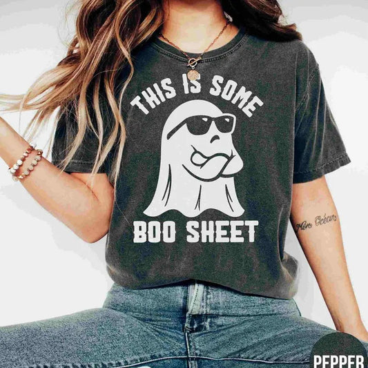 This Is Some Boo Sheet Halloween Shirt Retro Halloween Tshirt Cool Ghost Crewneck Funny Halloween T Shirt Gift For Halloween