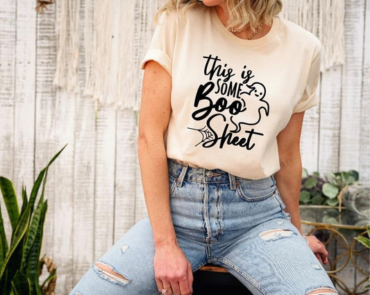 This Is Some Boo Sheet Shirt Halloween Sweatshirt Funny Halloween T-shirt Halloween Party Sweater Women Halloween Tee Halloween Gifts TK43GN