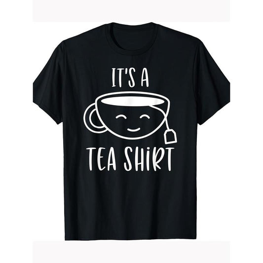 This is a tea shirt T-shirt with a tea bag T-shirt on top of it 100% cotton T-shirt Made in USA