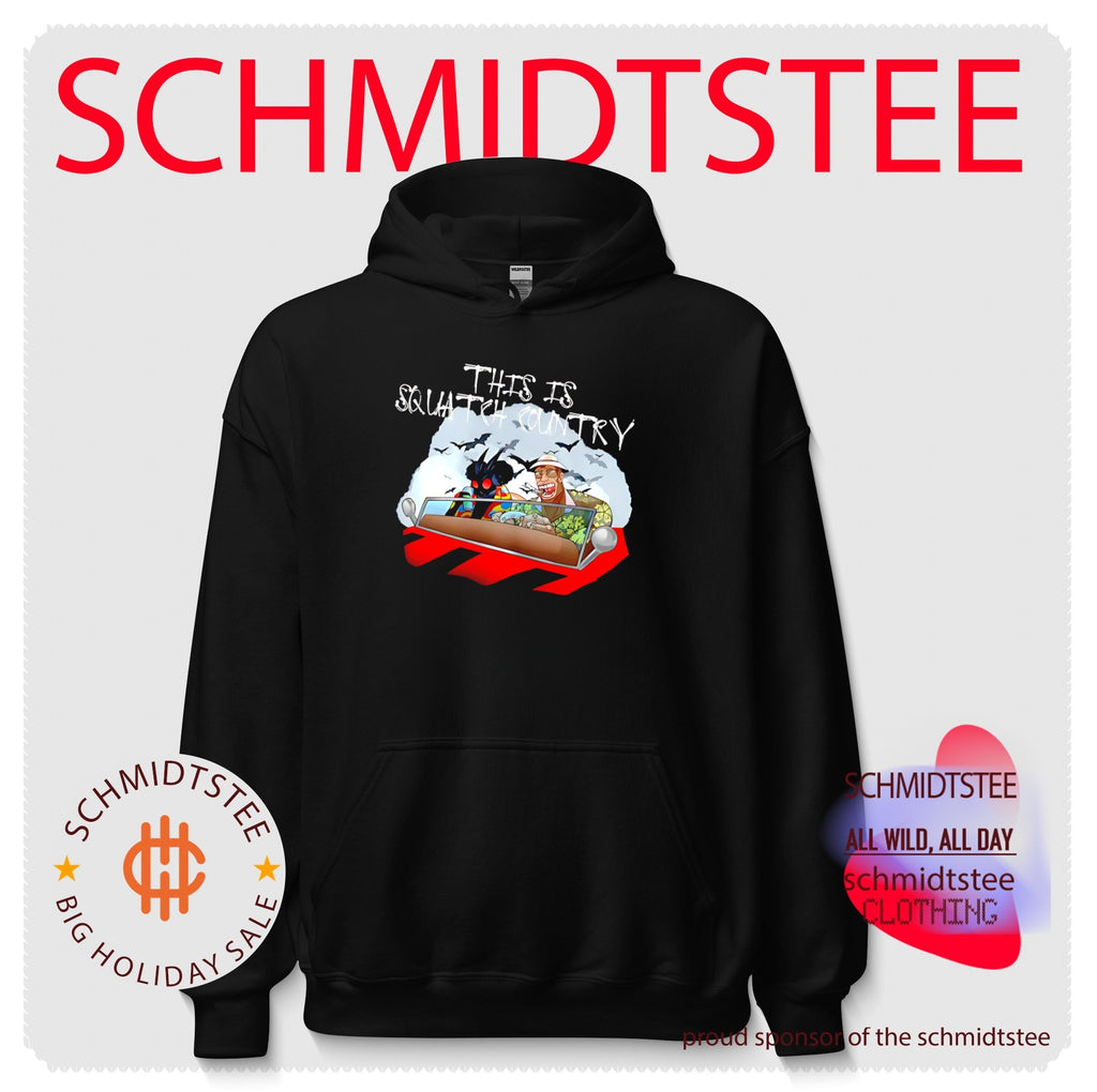 This is squatch country Cryptid Chronicles collection with Mothman and Sasquatch shirt