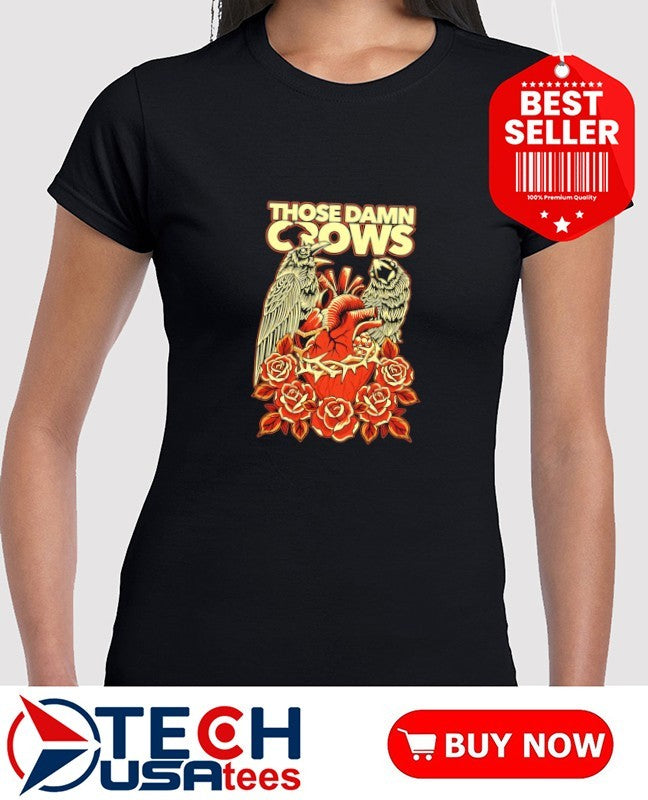 Those Damn Crows 2026 Valentine Heart and Roses Crow shirt