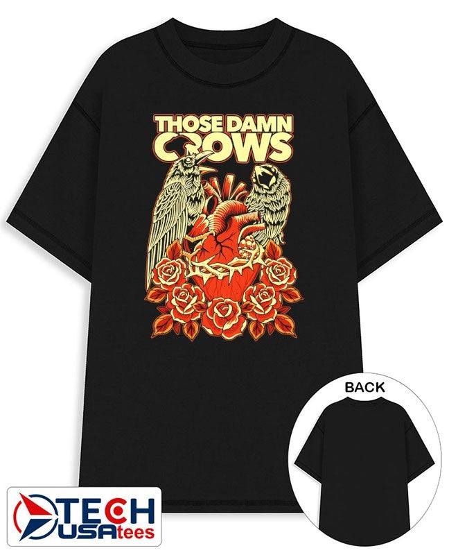 Those Damn Crows 2026 Valentine Heart and Roses Crow shirt