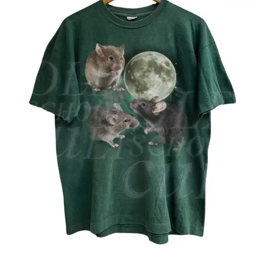 Three Mouse Moon Vintage Graphic T-shirts, Retro Mouse Lovers Tshirt, Rat Shirts, Relaxed Washed Adult Tee, Funny Gifts, Cute Mouse Tee