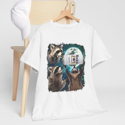 Three Raccoons Modelo Especial Beer Graphic Tshirt, Retro 90s Funny Meme Cute Tee, Men Women Gifts, Sweatshirt, Hoodie, Streetwear Top Menswear