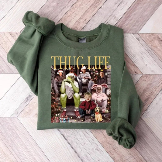 Thug Life Christmas Shirt, Christmas Sweatshirt,Christmas Movie Shirt, Christmas Friends Shirt, Christmas Gifts for Women Holiday