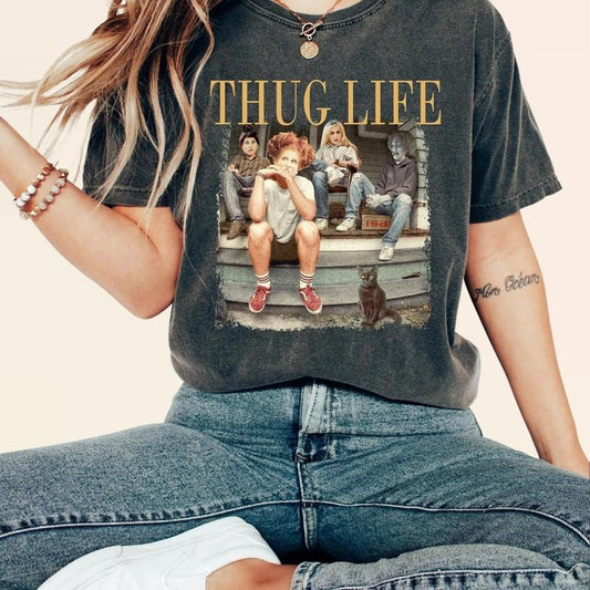 Thug Life Halloween Bad Witches Shirt, Retro Witches Movie Shirt, Retro Halloween Character T Shirt, Halloween Sanderson Sisters Gift